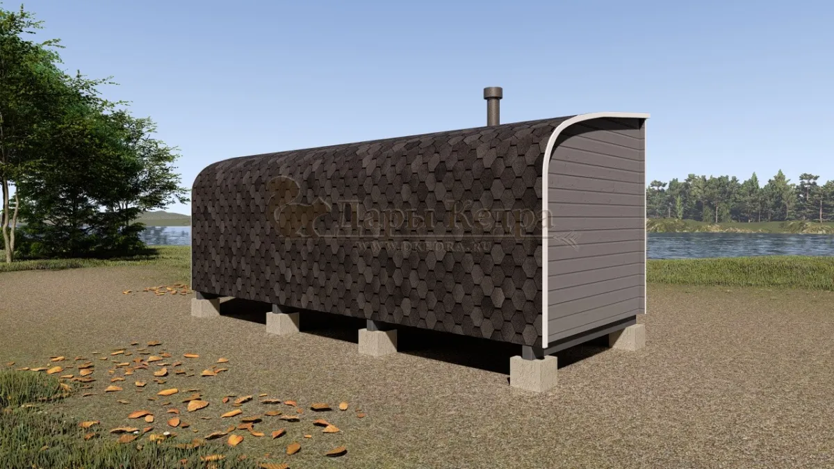 Баня «Парус» из кедра 6х2,2 метра (вариант 2)