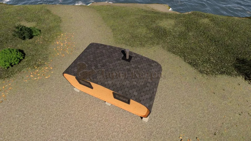 Овальная-Окта баня-бочка из кедра 5х2,2 метра